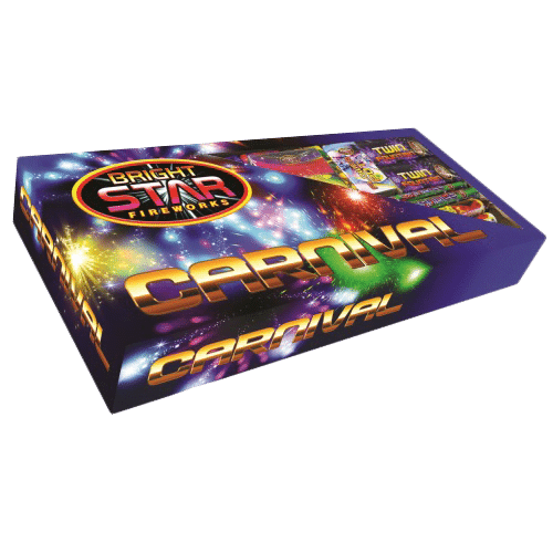 Carnival firework assortment with colourful effects and varied durations