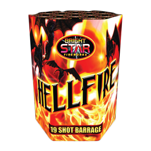 Hellfire compound firework with stunning aerial effects and vibrant colours