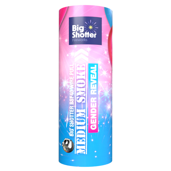 Gender Reveal medium pink smoke bomb (BSF40) with ring pull activation.