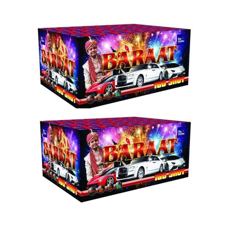 160 shot compound cake fireworks pack of 3 with vibrant effects